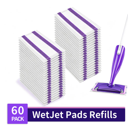 60 Pack WetJet Pads Refills for Wet Jet Mop, Multi-Surface Cleaning Pads for Hardwood, Tile, Laminate and Stone Floors