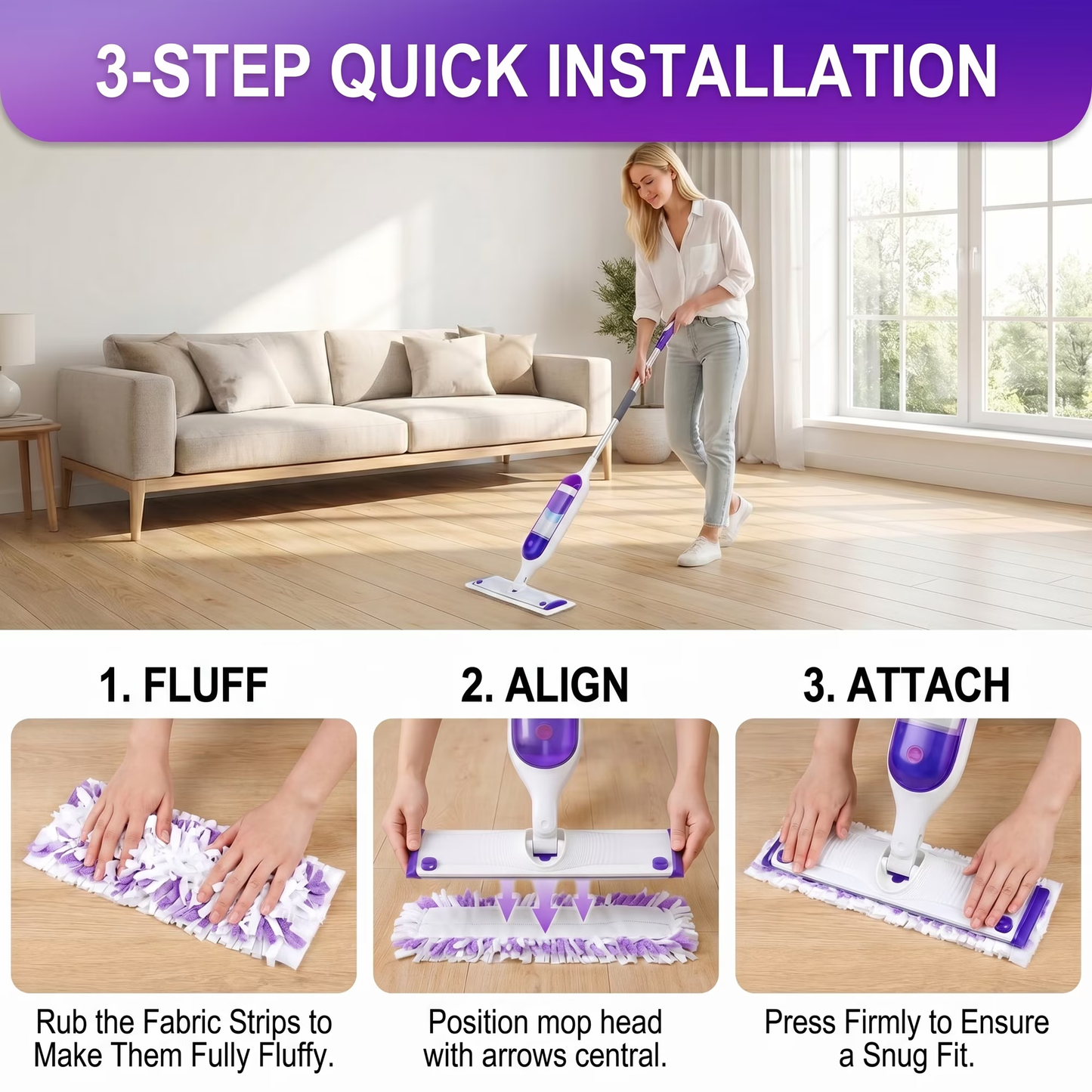Disposable Mop Pads for Power Mop — Multi-Surface Cleaning Refills, Wet & Dry Floor Wipes, 40 Pack
