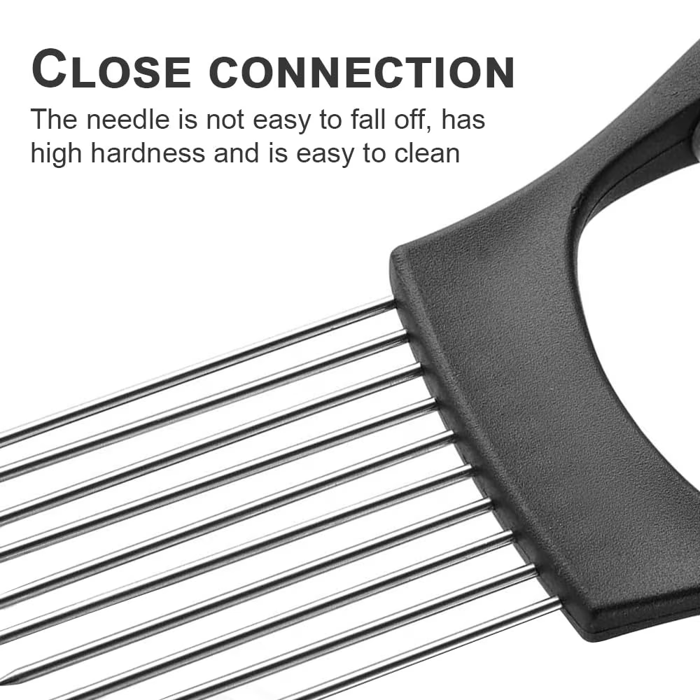 Onion Holder for Slicing, Stainless Steel Vegetable Slicer Cutter for Potato and Tomato, Kitchen Chopper Slicing Assistant Tool Lemon Slicer Onion Cutter,Send Goods from Local Warehouse