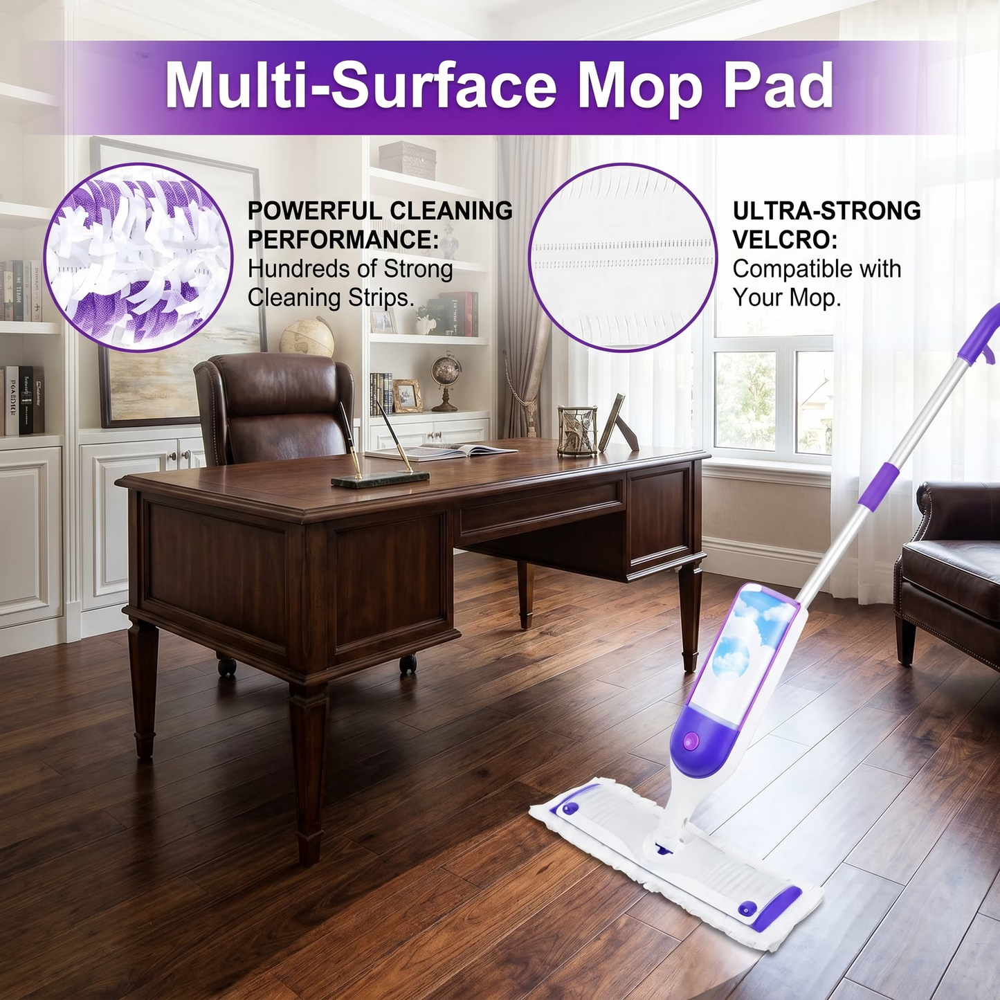 Disposable Mop Pads for Power Mop — Multi-Surface Cleaning Refills, Wet & Dry Floor Wipes, 40 Pack