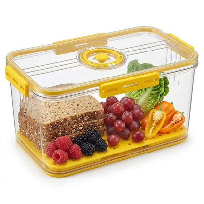Airtight Bread Box, Portable Kitchen Storage Bin with Date Reminder Lid, Ideal for Storing Bread, Toast, Bagels, Pastries and Fruits on Countertop (Yellow)